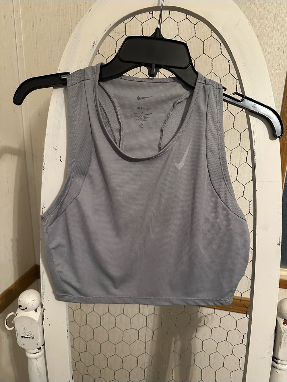 Nike Light Gray Dri-FIT Cropped Sports Tank